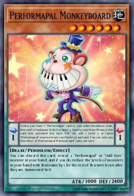 Performapal Monkeyboard Yu-Gi-Oh card