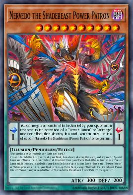 Nervedo the Shadebeast Power Patron Yu-Gi-Oh card