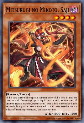 Mitsurugi no Mikoto, Saji Yu-Gi-Oh card