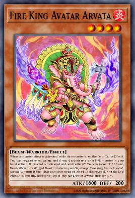 Fire King Avatar Arvata Yu-Gi-Oh card