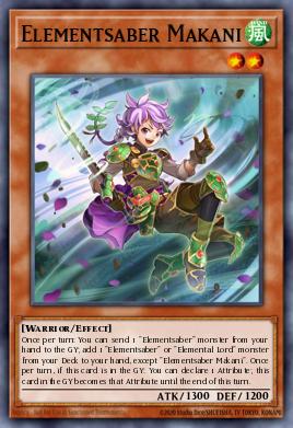 Elementsaber Makani Yu-Gi-Oh card