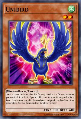 Unibird Yu-Gi-Oh card