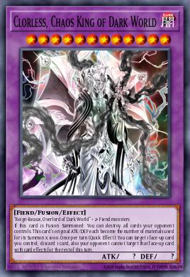 Clorless, Chaos King of Dark World Yu-Gi-Oh card