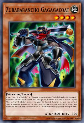 Zubababancho Gagagacoat Yu-Gi-Oh card
