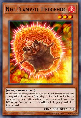 Neo Flamvell Hedgehog Yu-Gi-Oh card