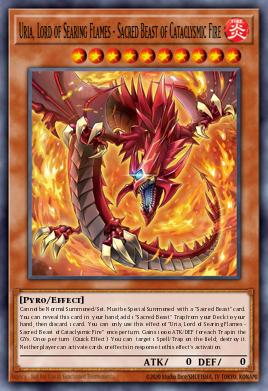 Uria, Lord of Searing Flames - Sacred Beast of Cataclysmic Fire Yu-Gi-Oh card