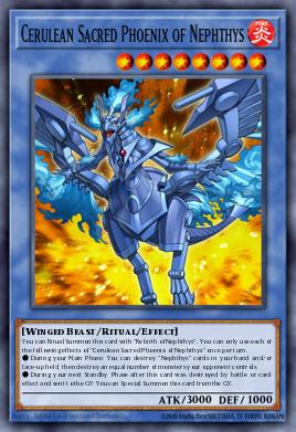 Cerulean Sacred Phoenix of Nephthys Yu-Gi-Oh card
