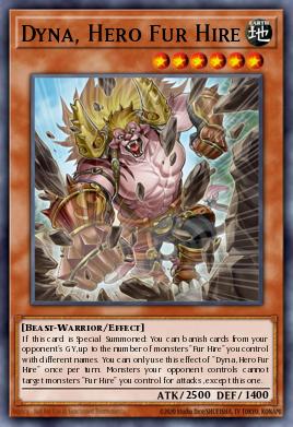 Dyna, Hero Fur Hire Yu-Gi-Oh card