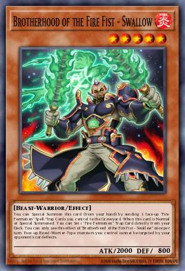 Brotherhood of the Fire Fist - Swallow Yu-Gi-Oh card