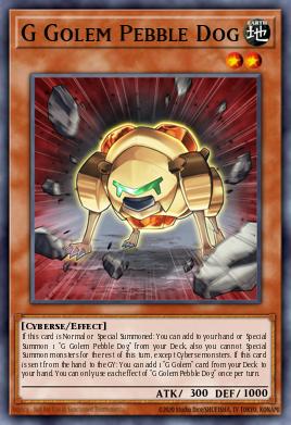 G Golem Pebble Dog Yu-Gi-Oh card