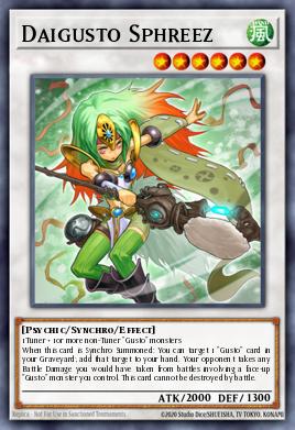 Daigusto Sphreez Yu-Gi-Oh card