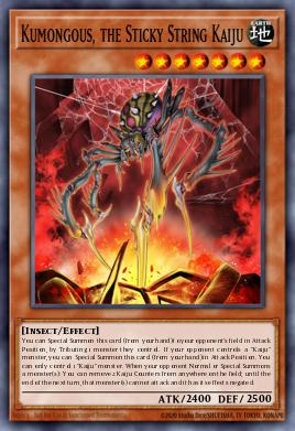 Kumongous, the Sticky String Kaiju Yu-Gi-Oh card