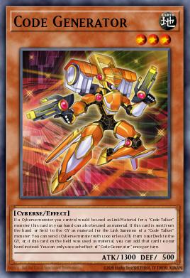 Code Generator Yu-Gi-Oh card