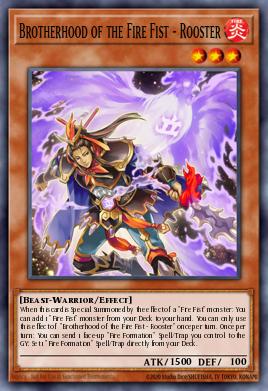 Brotherhood of the Fire Fist - Rooster Yu-Gi-Oh card