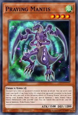 Praying Mantis Yu-Gi-Oh card