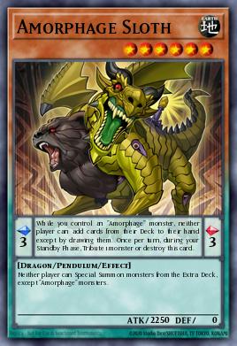 Amorphage Sloth Yu-Gi-Oh card