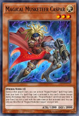 Magical Musketeer Caspar Yu-Gi-Oh card