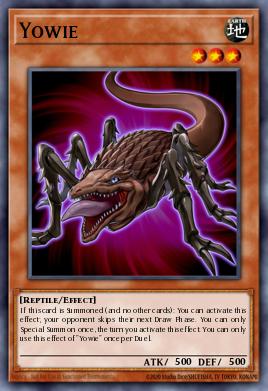 Yowie Yu-Gi-Oh card