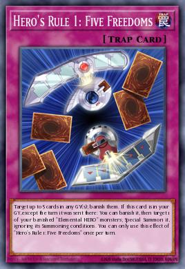 Hero's Rule 1: Five Freedoms Yu-Gi-Oh card