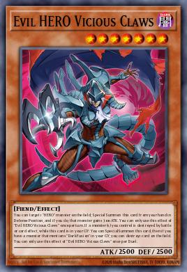 Evil HERO Vicious Claws Yu-Gi-Oh card