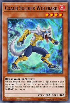 Coach Soldier Wolfbark Yu-Gi-Oh card