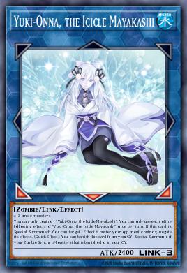 Yuki-Onna, the Icicle Mayakashi Yu-Gi-Oh card