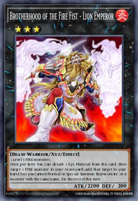 Brotherhood of the Fire Fist - Lion Emperor Yu-Gi-Oh card