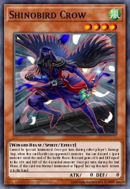 Shinobird Crow Yu-Gi-Oh card
