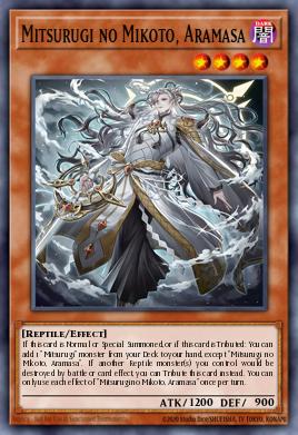 Mitsurugi no Mikoto, Aramasa Yu-Gi-Oh card