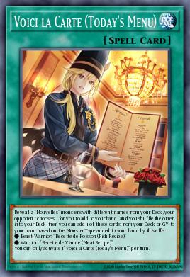 Voici la Carte (Today's Menu) Yu-Gi-Oh card