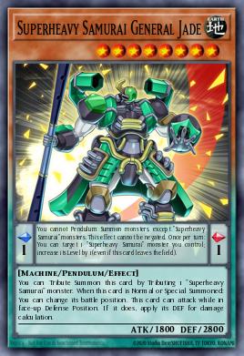 Superheavy Samurai General Jade Yu-Gi-Oh card