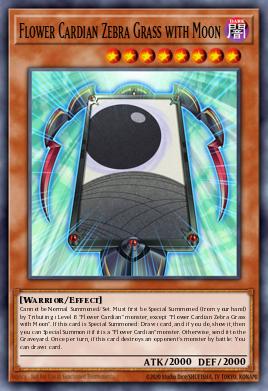 Flower Cardian Zebra Grass with Moon Yu-Gi-Oh card