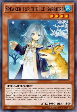 Speaker for the Ice Barriers Yu-Gi-Oh card