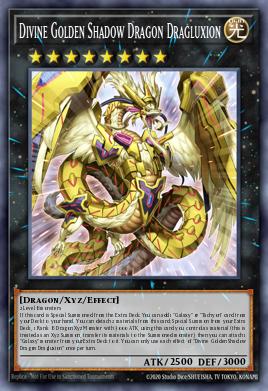 Divine Golden Shadow Dragon Dragluxion Yu-Gi-Oh card