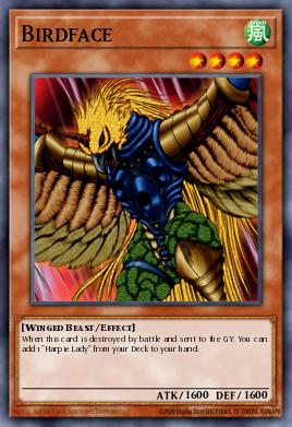 Birdface Yu-Gi-Oh card