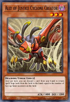 Ally of Justice Cyclone Creator Yu-Gi-Oh card