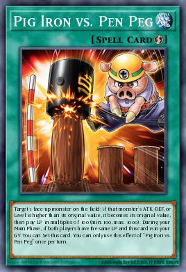 Pig Iron vs. Pen Peg Yu-Gi-Oh card