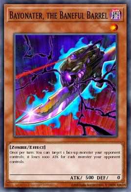 Bayonater, the Baneful Barrel Yu-Gi-Oh card