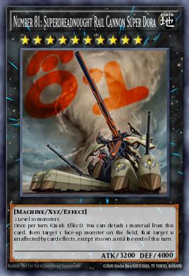 Number 81: Superdreadnought Rail Cannon Super Dora Yu-Gi-Oh card