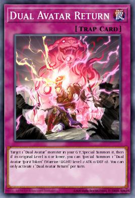 Dual Avatar Return Yu-Gi-Oh card