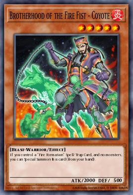 Brotherhood of the Fire Fist - Coyote Yu-Gi-Oh card