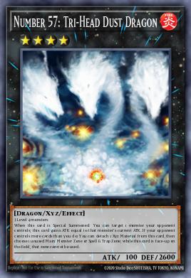 Number 57: Tri-Head Dust Dragon Yu-Gi-Oh card