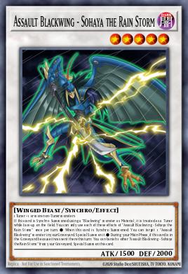 Assault Blackwing - Sohaya the Rain Storm Yu-Gi-Oh card