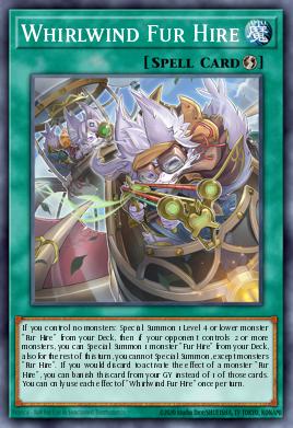 Whirlwind Fur Hire Yu-Gi-Oh card