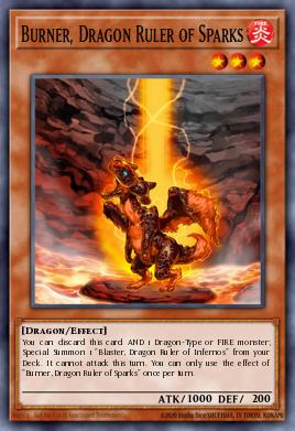 Burner, Dragon Ruler of Sparks Yu-Gi-Oh card