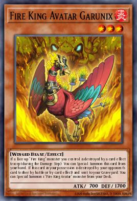 Fire King Avatar Garunix Yu-Gi-Oh card