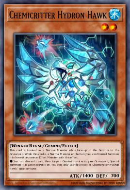 Chemicritter Hydron Hawk Yu-Gi-Oh card