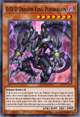 D/D/D Dragon King Pendragon Yu-Gi-Oh card