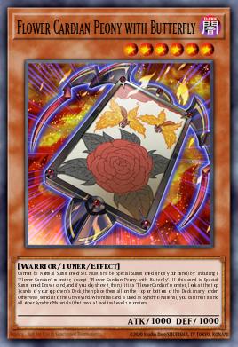 Flower Cardian Peony with Butterfly Yu-Gi-Oh card