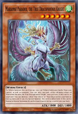 Mariamne Paradox, the True Dracophoenix Knight Yu-Gi-Oh card